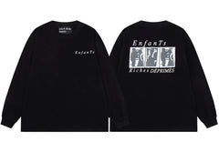 Enfants Riches Déprimés Small Chest Logo & Back Three-Panel Long-Sleeve - Black