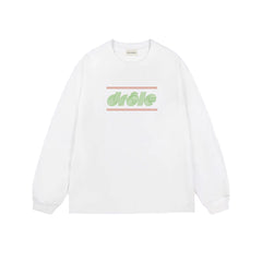 Drôle de Monsieur Minimalist Green Graphic Print Long Sleeve T-Shirt