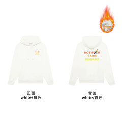 Drôle de Monsieur White Gradient Slogan Heavyweight Hoodie