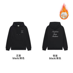 Drôle de Monsieur Black Cursive Script Slogan Heavyweight Hoodie