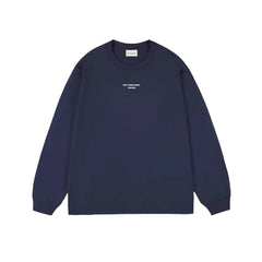 Drôle de Monsieur Navy Blue Small Lettering Logo Long Sleeve Crewneck Sweatshirt