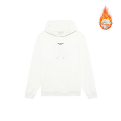 Drôle de Monsieur White "Not From Paris Madame" Logo Print Heavyweight Drawstring Hoodie
