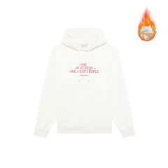 Drôle de Monsieur White Red Lettering Graphic Print Heavyweight Drawstring Hoodie