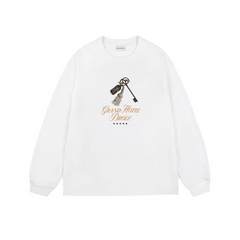 Drôle de Monsieur White Key Graphic Print Long Sleeve Crewneck Sweatshirt
