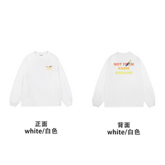 Drôle de Monsieur White Colorful "Not From Paris Madame" Graphic Print Long Sleeve Crewneck Sweatshirt