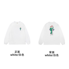 Drôle de Monsieur White Artistic Vase & Flowers Graphic Print Long Sleeve Crewneck Sweatshirt