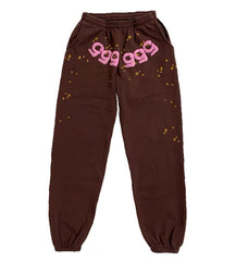 Sp5der 555 Angel Number Sweatpants Brown