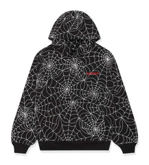 Sp5der Embroidered AOP Hoodie Black