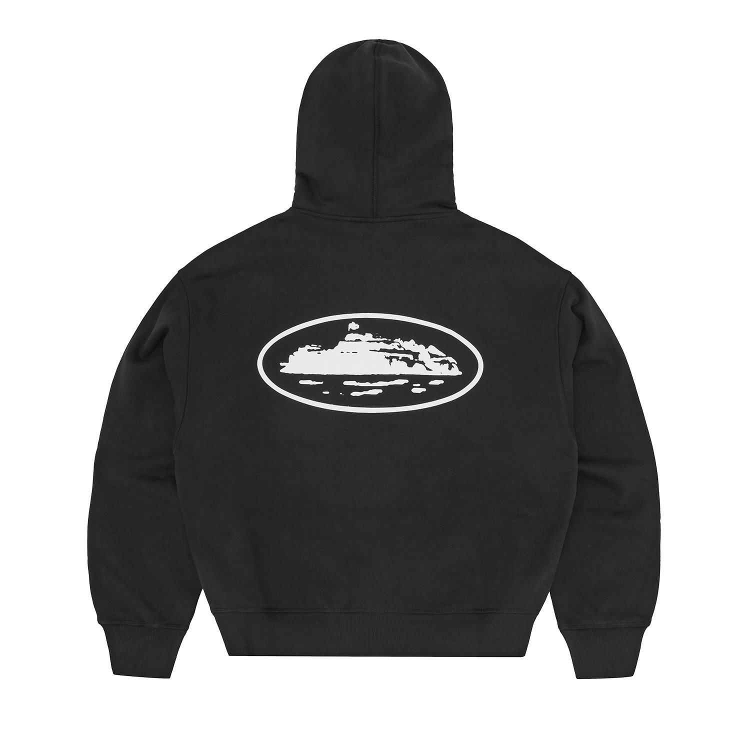 ISLAND PUFF PRINT ZIP HOODIE [BLACK]