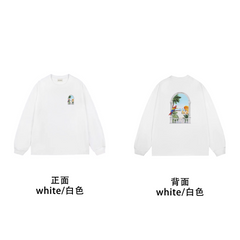 Drôle de Monsieur White Tropical Window Arch Graphic Print Long Sleeve Crewneck Sweatshirt
