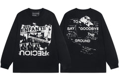 Enfants Riches Déprimés Inverted Collage & "Say Goodbye The Ground" Long-Sleeve  - Black