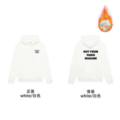 Drôle de Monsieur White Slogan Print Heavyweight Hoodie