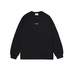 Drôle de Monsieur Black Minimalist "Not From Paris Madame" Logo Long Sleeve Crewneck Sweatshirt