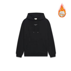 Drôle de Monsieur Black "Not From Paris Madame" Logo Print Heavyweight Drawstring Hoodie