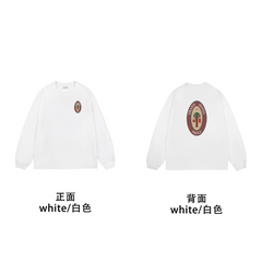 Drôle de Monsieur White Hotel Graphic Print Long Sleeve Crewneck Sweatshirt