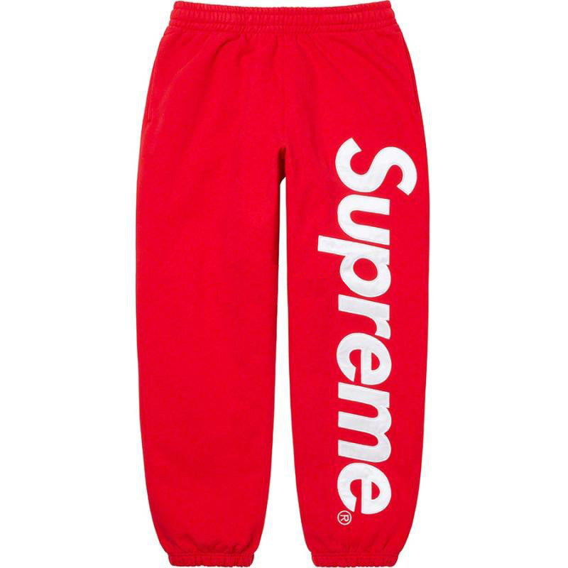 Supreme Vertical Logo Sweatpants – Red / White