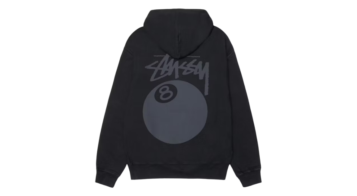 Stussy 8 Ball Pigment Dyed Hoodie Black